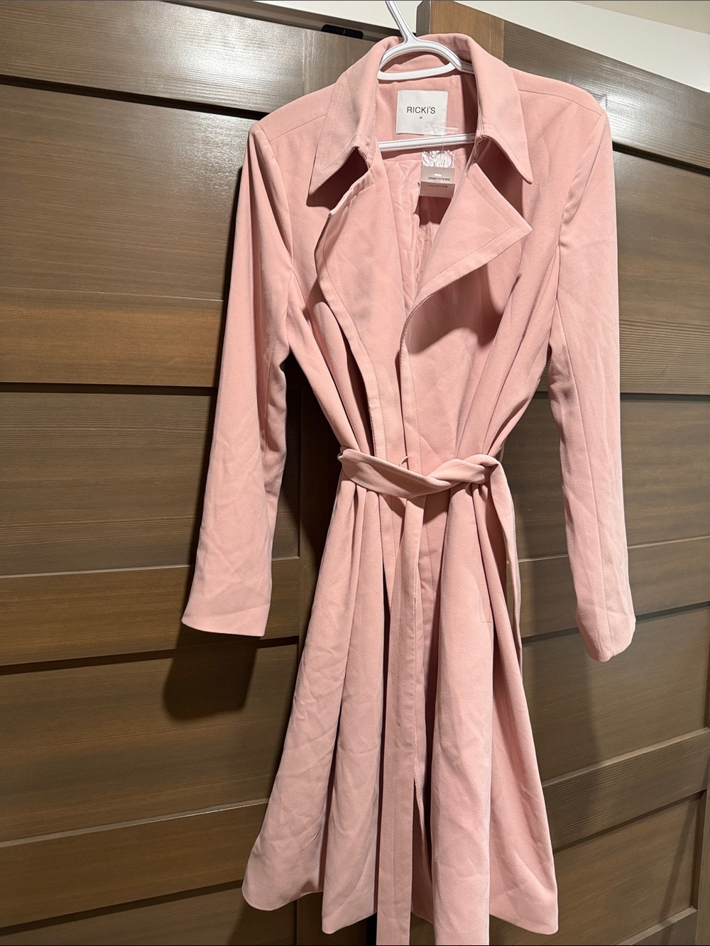 Ricki's Dusty Rose Trench Coat with Waist Tie
